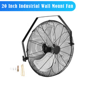 20 Inch Industrial Wall Mount Fan Metal 3 Speed Ventilation Shop Fan