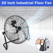 20 Inch High Velocity Industrial Cooling Floor Fan With 3 Speeds Tilt Head