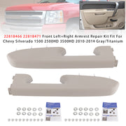 2010-2014 Chevrolet Silverado 3500 HD Front Armrest Repair Kit Gray 22818466 22818471 Generic