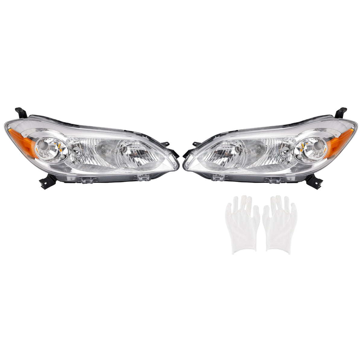 Left+Right Headlights Assembly Headlamp For Toyota Matrix 2009-2014 Chrome