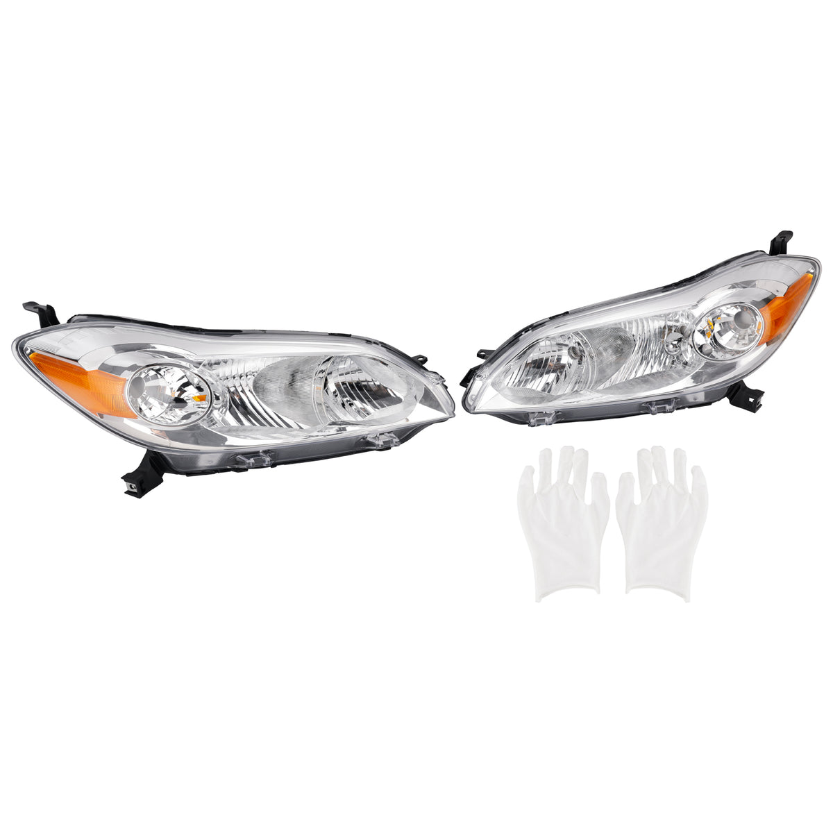 Left+Right Headlights Assembly Headlamp For Toyota Matrix 2009-2014 Chrome