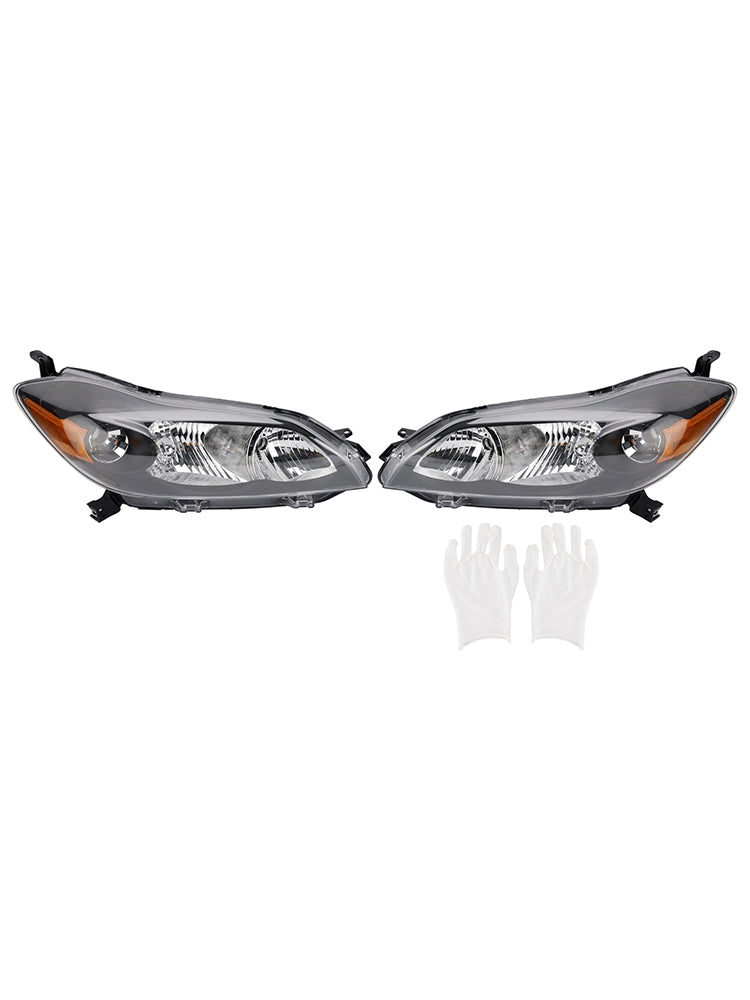 Left+Right Headlights Assembly Headlamp For Toyota Matrix 2009-2014 Black