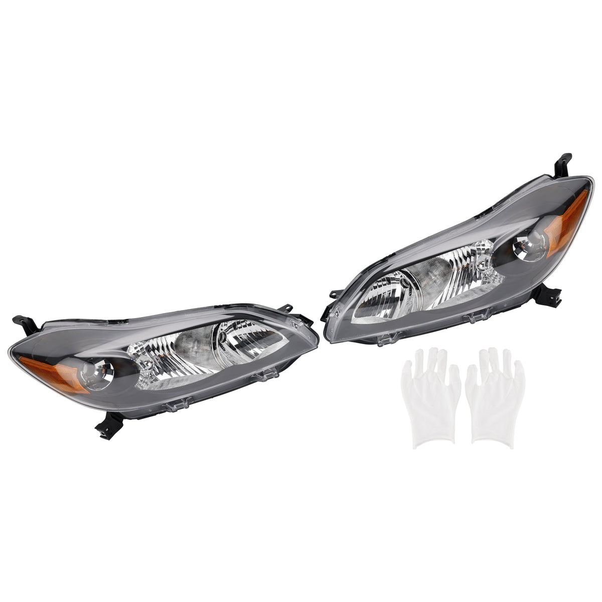 Left+Right Headlights Assembly Headlamp For Toyota Matrix 2009-2014 Black