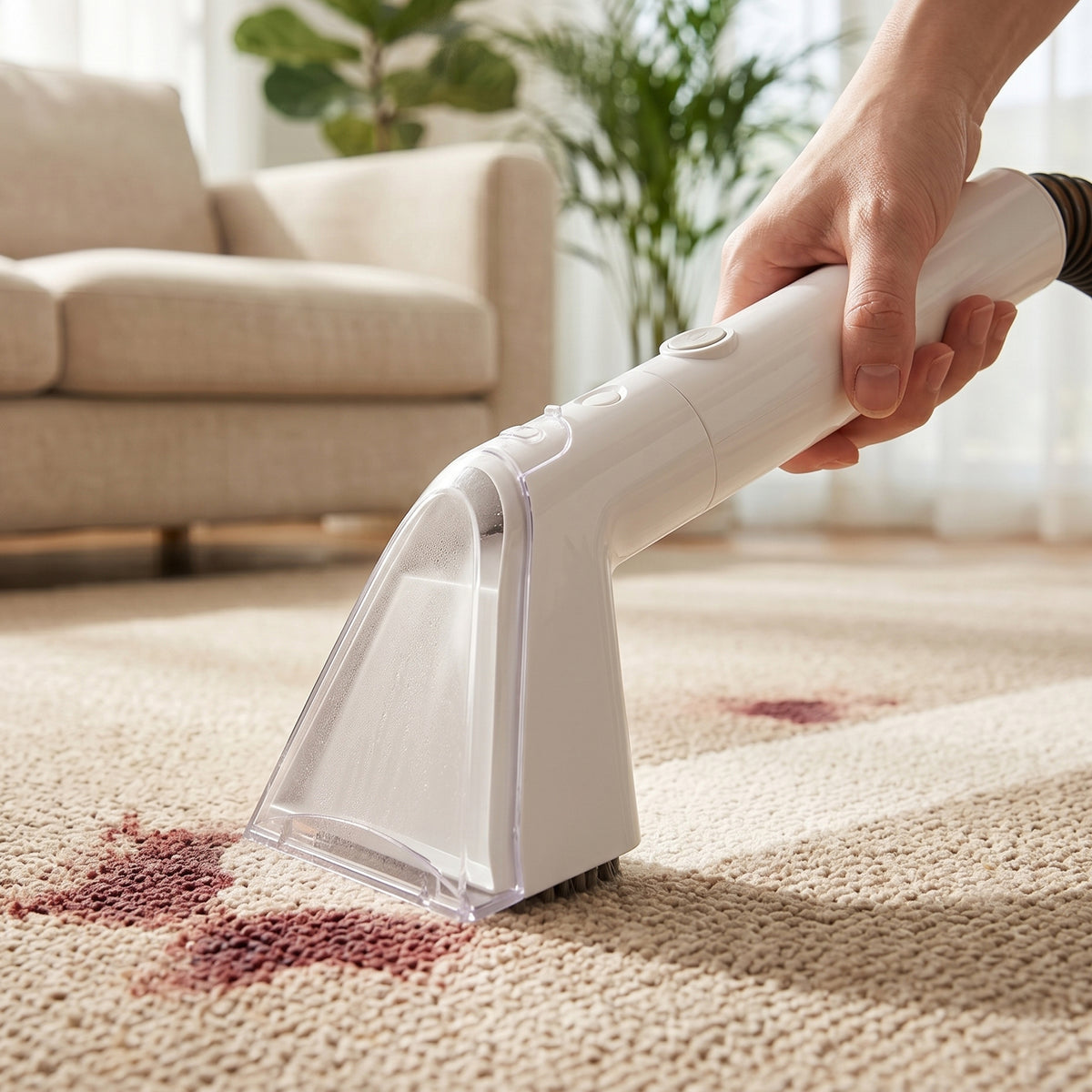1700W Portable Carpet Cleaner Machine Dual-Water Tank 16Kpa Upholstery Cleaner