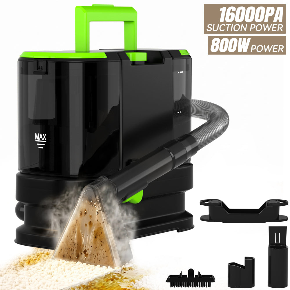 Portable Carpet Cleaner Machine Dual-Water Tank 16Kpa Upholstery Cleaner
