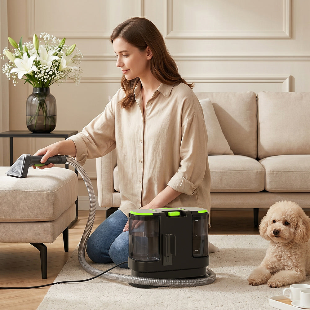 Portable Carpet Cleaner Machine Dual-Water Tank 16Kpa Upholstery Cleaner