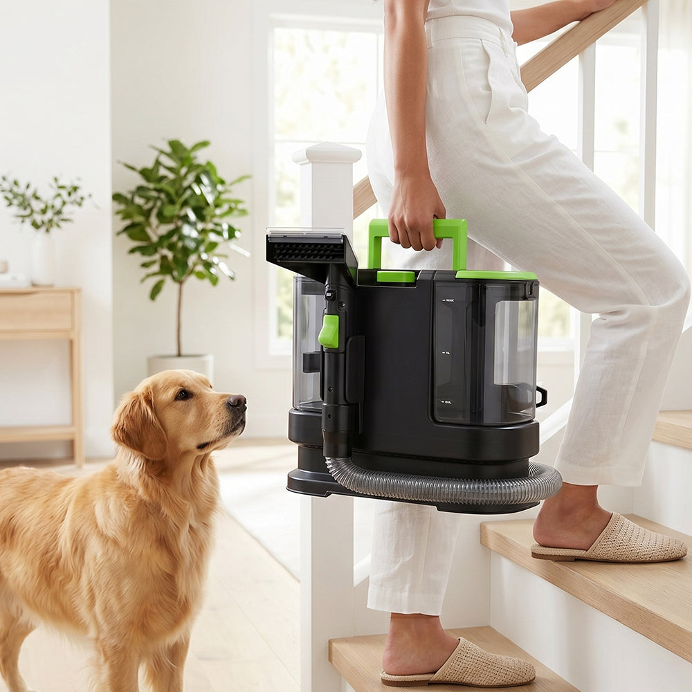 Portable Carpet Cleaner Machine Dual-Water Tank 16Kpa Upholstery Cleaner