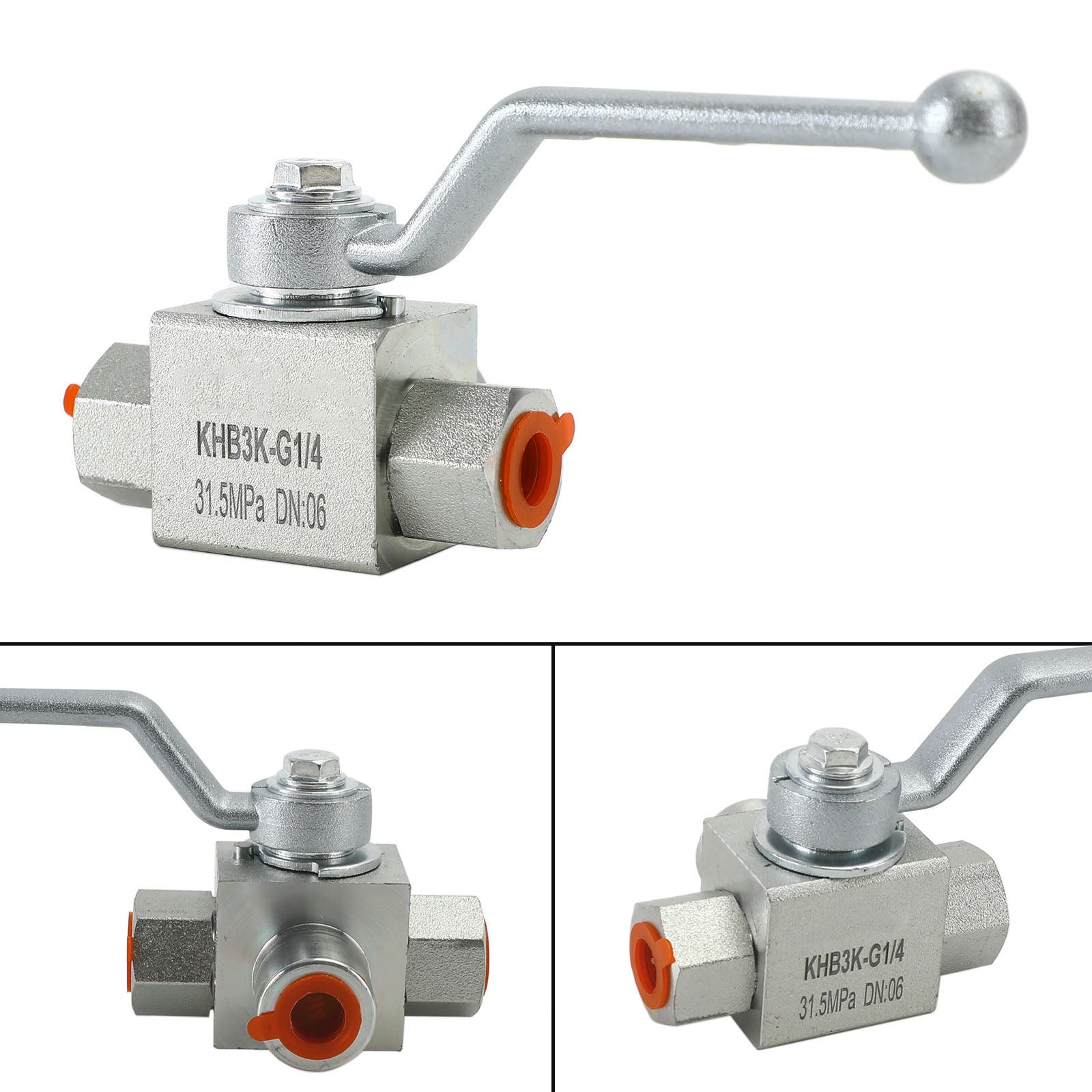 3 Way Hydraulic Ball Valve 1/4" NPT Female High Pressure Ball Valve