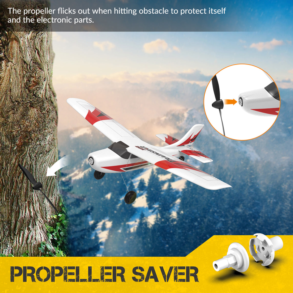 3CH Remote Control Airplane 6-Axis Gyro Stabilizer Aircraft Red With 2 Batteries