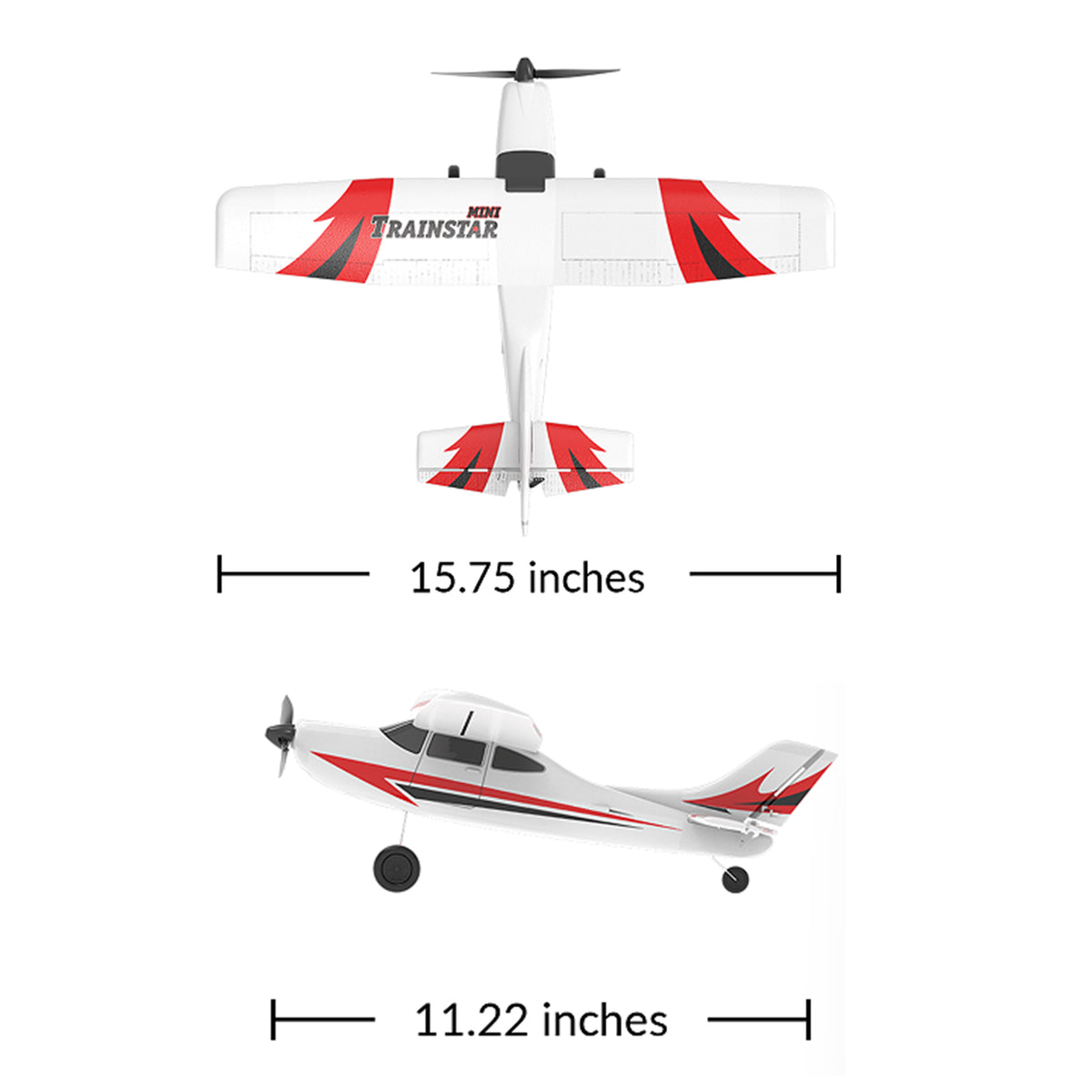 3CH Remote Control Airplane 6-Axis Gyro Stabilizer Aircraft Red With 2 Batteries