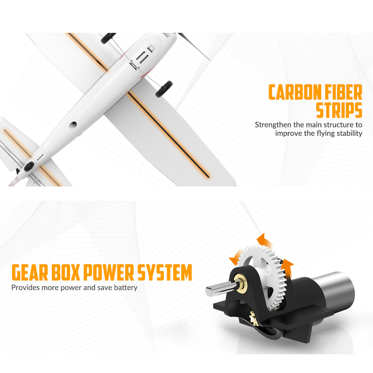 3CH Remote Control Airplane 6-Axis Gyro Stabilizer Aircraft Red With 2 Batteries