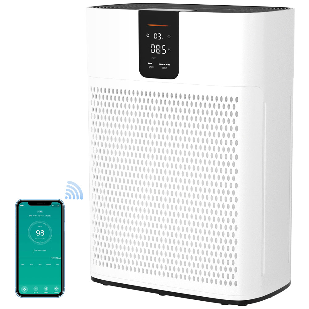 Smoke HEPA Air Purifier 15dB Quiet Sleep Mode. Smart Air Purifiers with App for Pet Hair Odor Dander Air Purifier for Home Bedroom Large Room Up to 2400 Ft2, Office Dust with 2 Filters