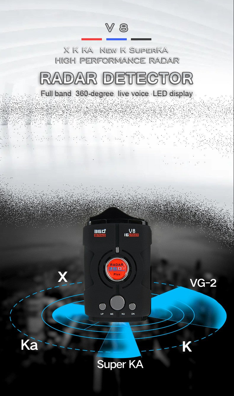V8 Vehicle Mobile Radar Speed Detector Mobile Speed Detection Car Radar Detector