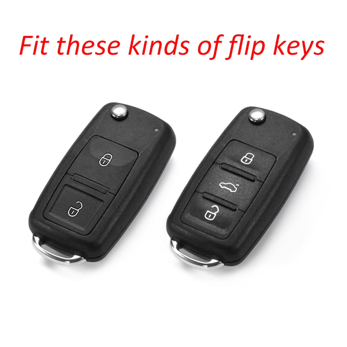 2006-2018 Volkswagen Eos Leather Silicone Car Key Case Cover With Buckle Generic