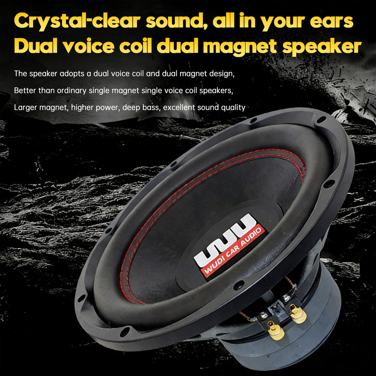2PCS 12"Car Audio Subwoofer 2200W Max Power Dual Magnet Dual Coil Woofer Speaker
