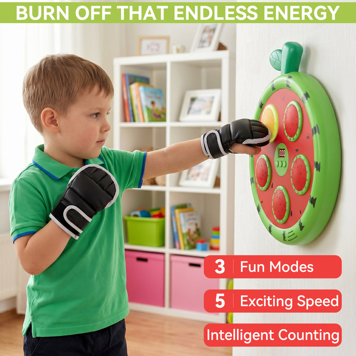 Fruit Boxing Machine Children's Bluetooth Music Boxing Wall Target Home Intelligent Sports Equipment Boxing Training Machine