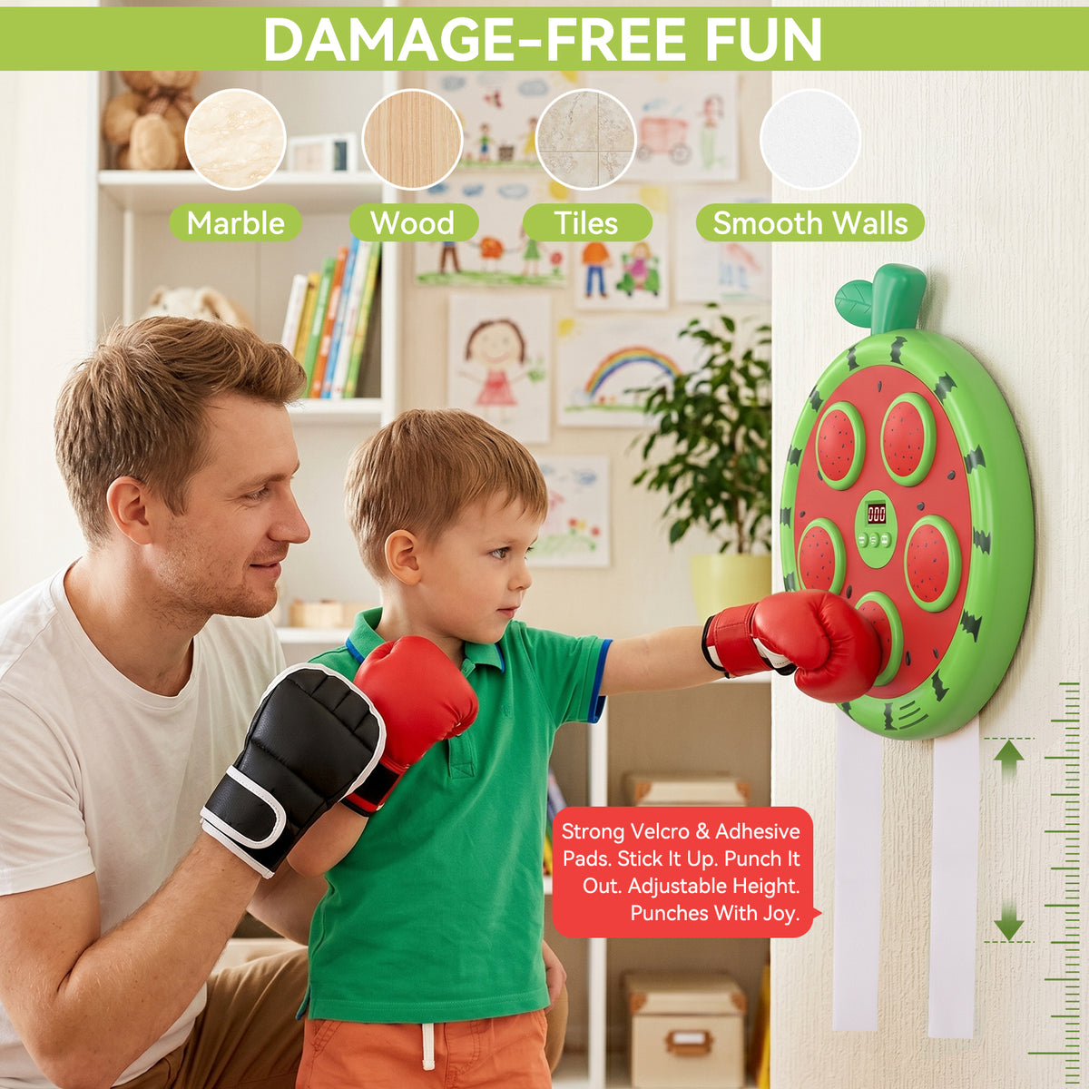 Fruit Boxing Machine Children's Bluetooth Music Boxing Wall Target Home Intelligent Sports Equipment Boxing Training Machine