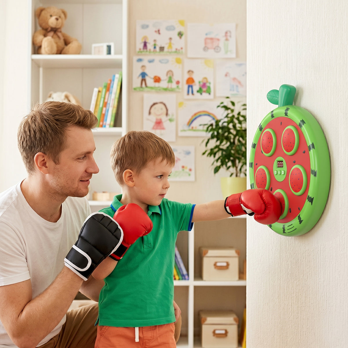 Fruit Boxing Machine Children's Bluetooth Music Boxing Wall Target Home Intelligent Sports Equipment Boxing Training Machine