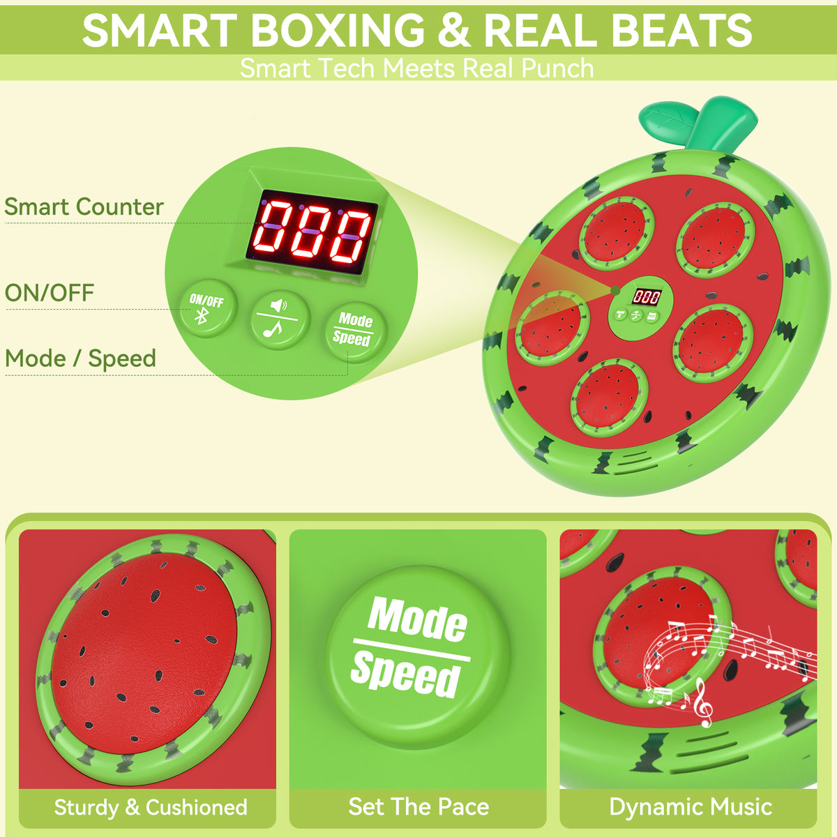 Fruit Boxing Machine Children's Bluetooth Music Boxing Wall Target Home Intelligent Sports Equipment Boxing Training Machine