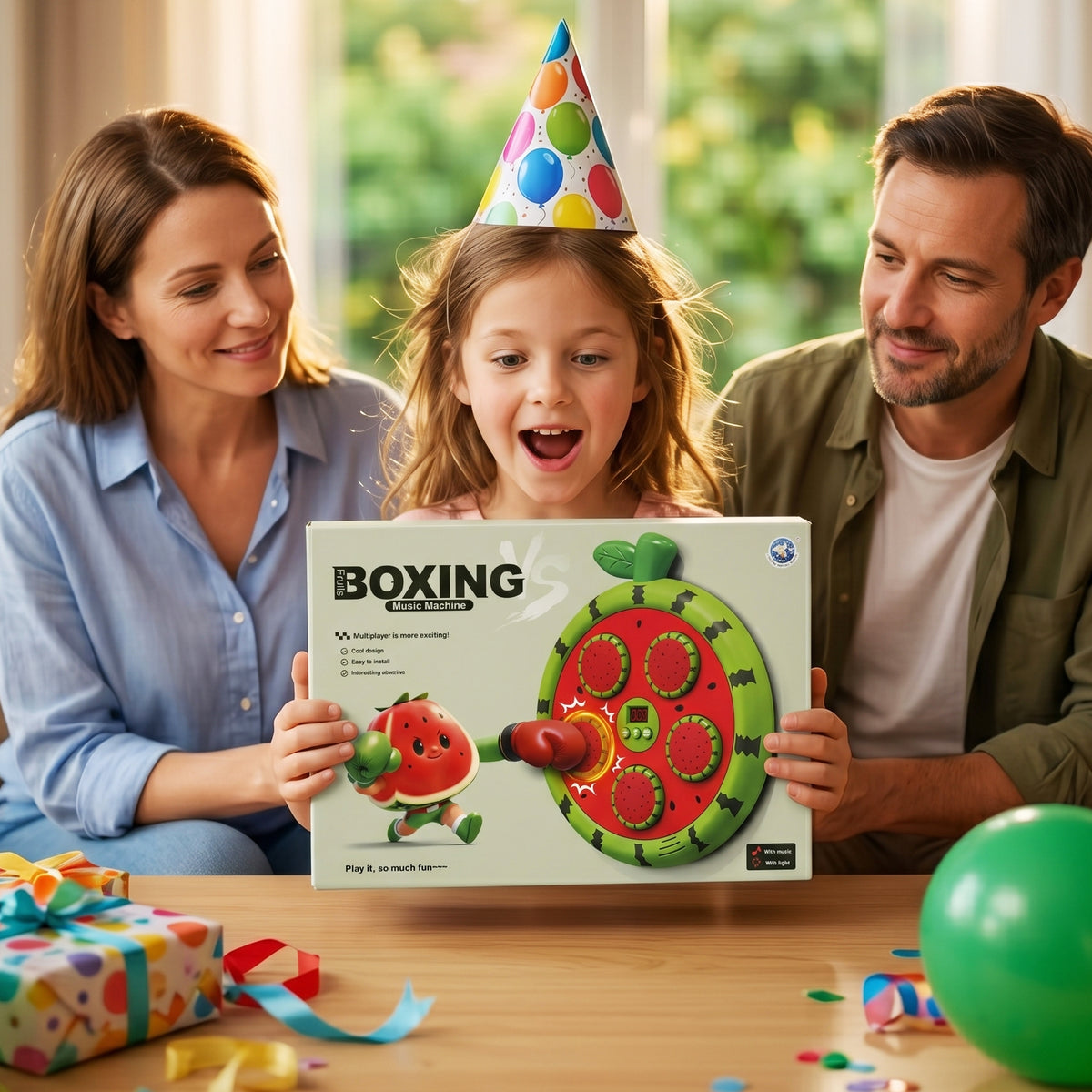Fruit Boxing Machine Children's Bluetooth Music Boxing Wall Target Home Intelligent Sports Equipment Boxing Training Machine