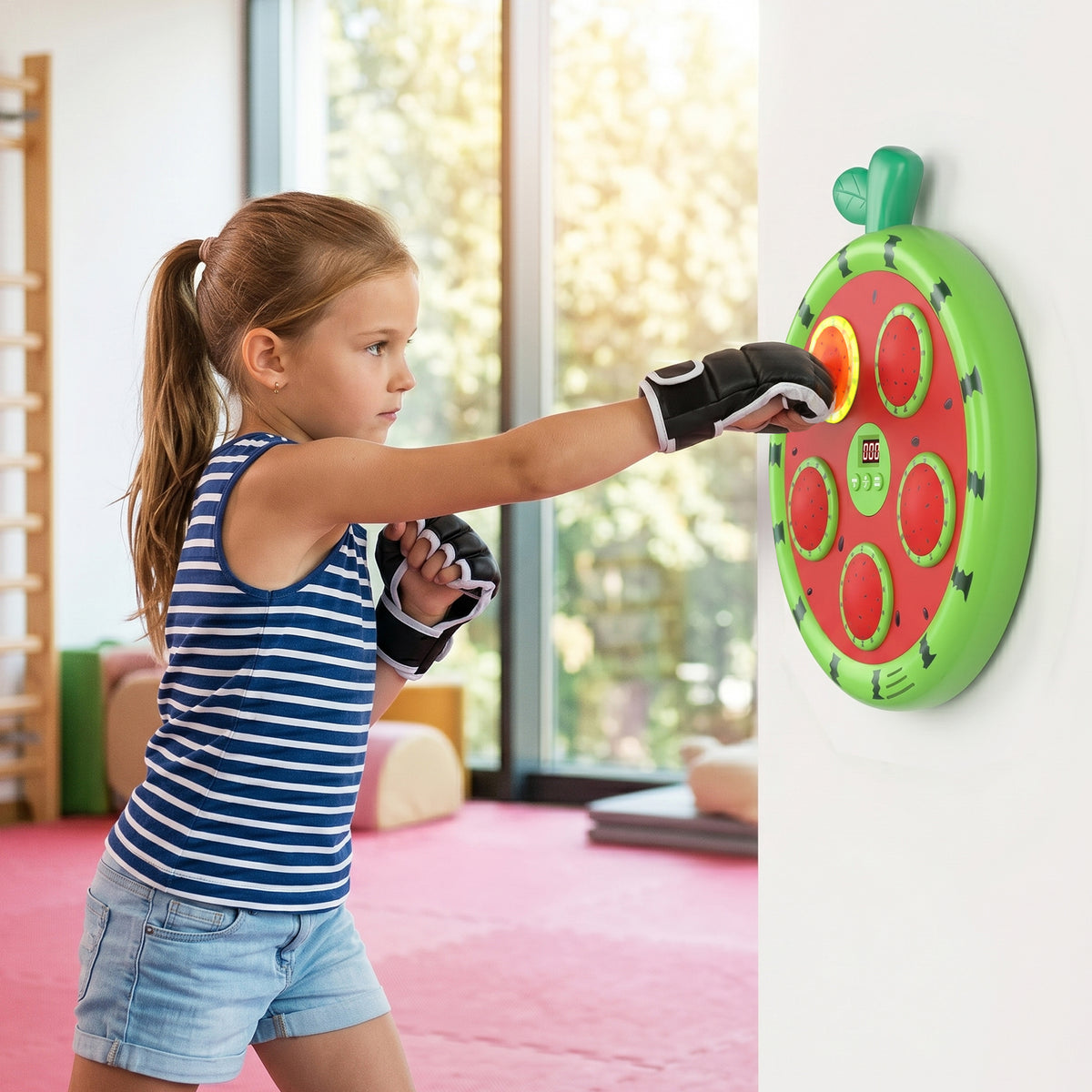 Fruit Boxing Machine Children's Bluetooth Music Boxing Wall Target Home Intelligent Sports Equipment Boxing Training Machine