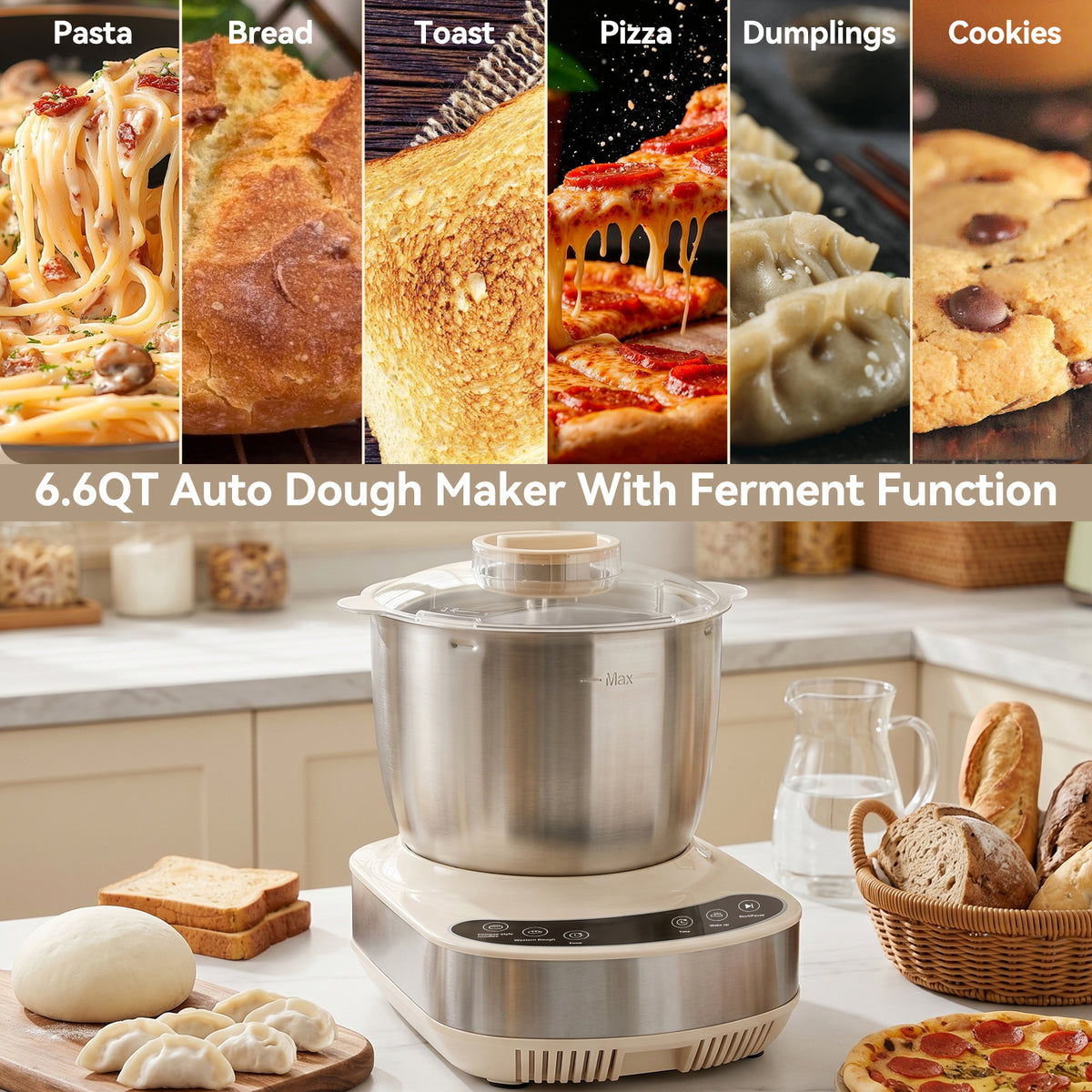 304 Stainless Steel Kitchen Stand Mixer
