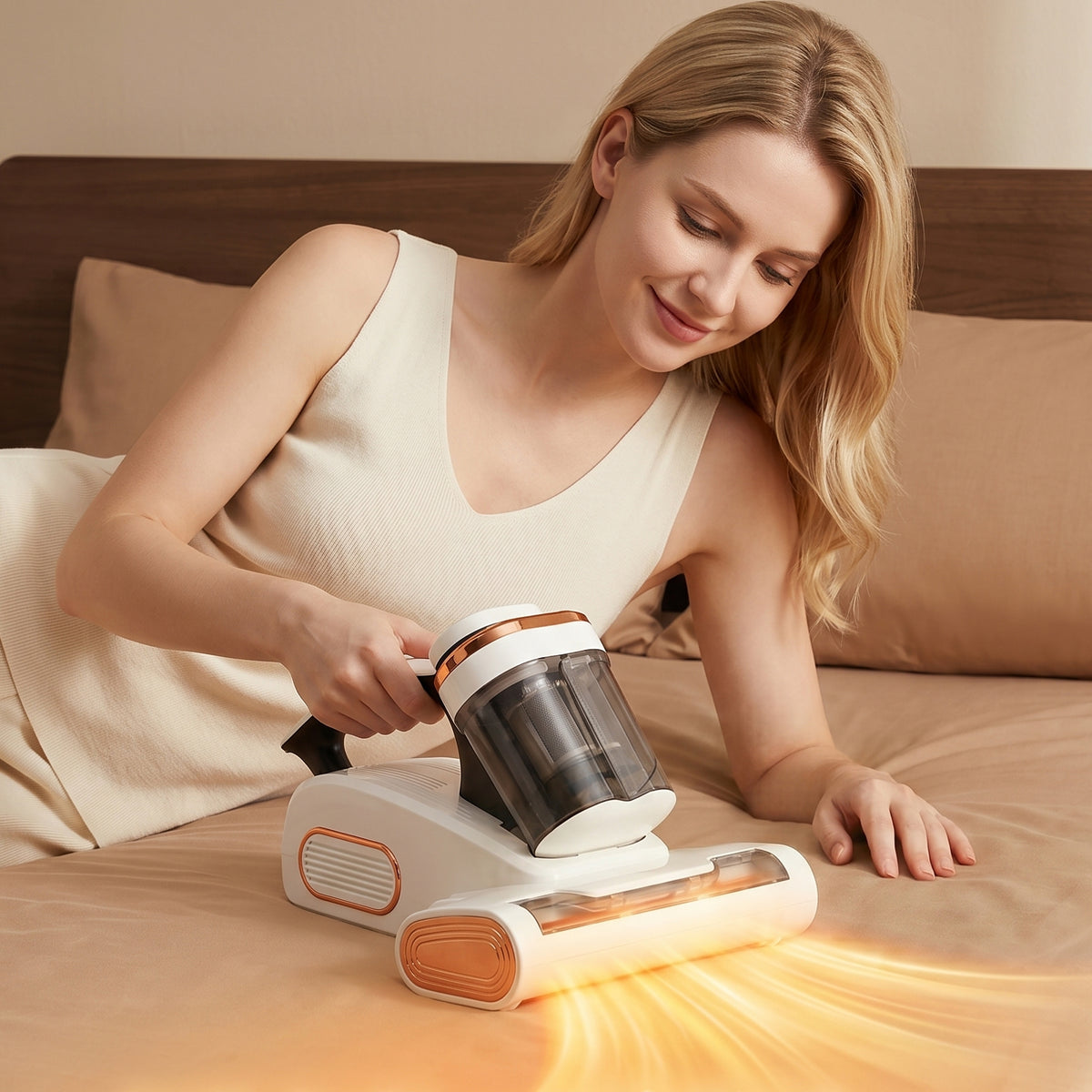 15KPa Cordless Mattress Vacuum Cleaner with UV Care & 140°F Heat