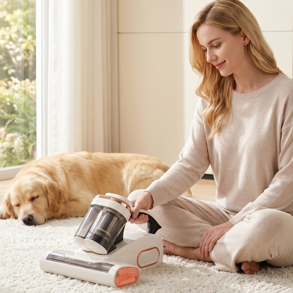 15KPa Cordless Mattress Vacuum Cleaner with UV Care & 140°F Heat