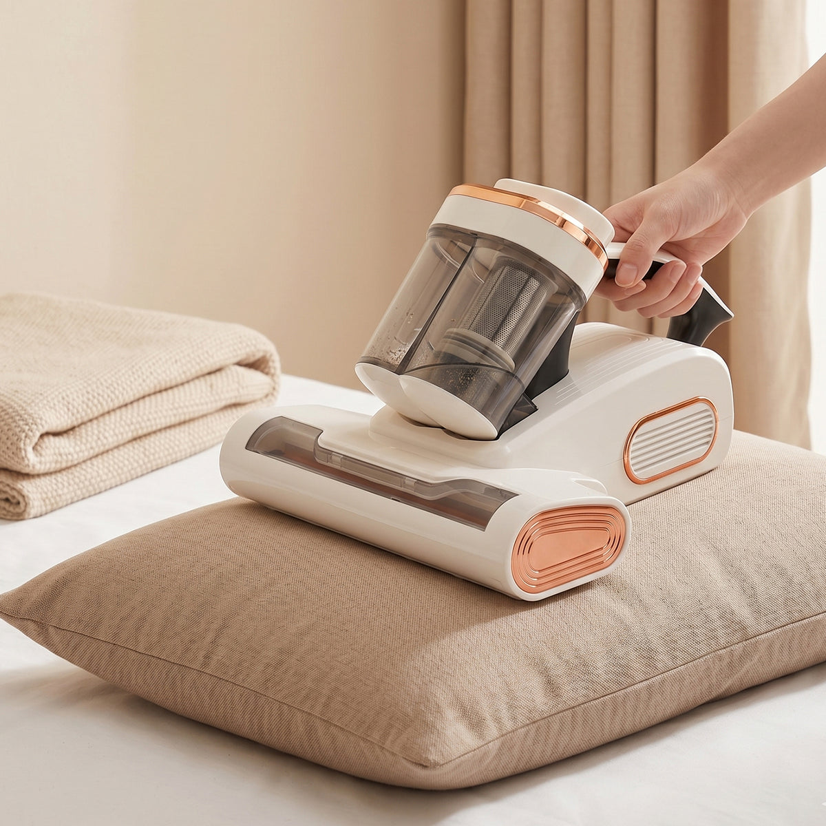 15KPa Cordless Mattress Vacuum Cleaner with UV Care & 140°F Heat