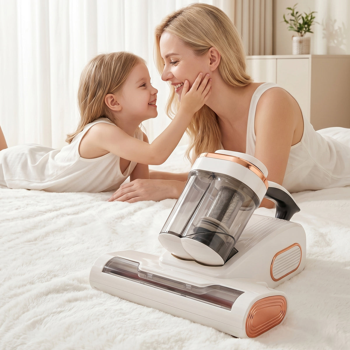 15KPa Cordless Mattress Vacuum Cleaner with UV Care & 140°F Heat