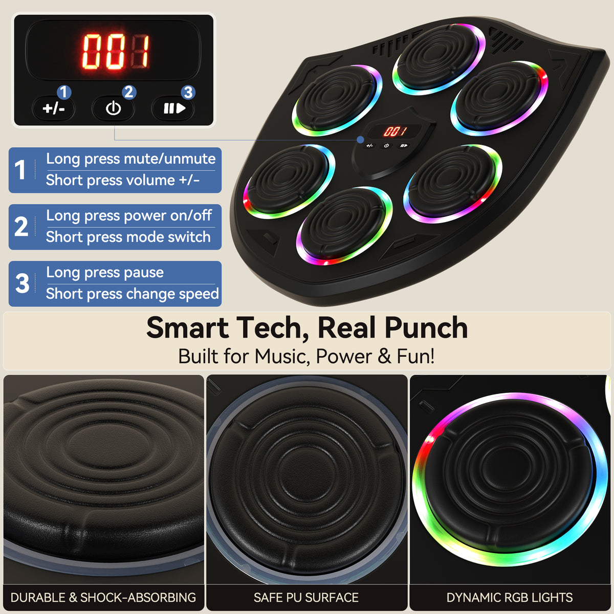 Smart Music Boxing Machine for Adults and Kids