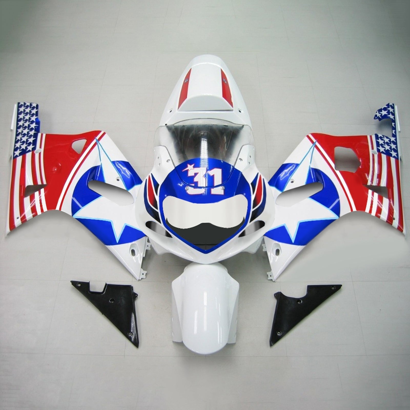 2001-2003 Suzuki GSXR750 K1 Amotopart Injection Fairing Kit Bodywork Plastic ABS #134