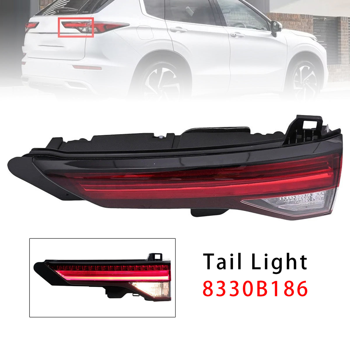 2023 Mitsubishi Outlander PHEV ES, SE, SE Tech, SEL, SEL Premium, SEL Touring 2.4L L4 - Electric/Gas Right Inner Rear Brake Tail Light 8330B186 Generic