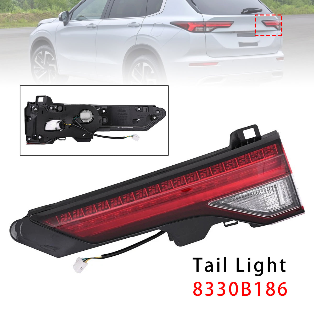 2023 Mitsubishi Outlander PHEV ES, SE, SE Tech, SEL, SEL Premium, SEL Touring 2.4L L4 - Electric/Gas Right Inner Rear Brake Tail Light 8330B186 Generic