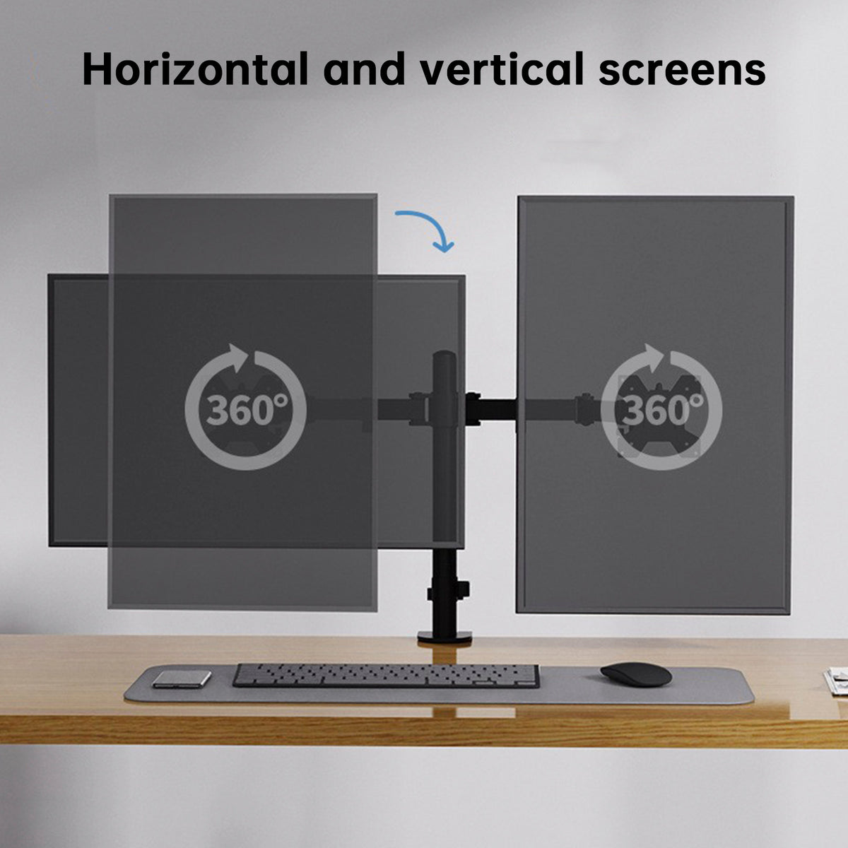 Double Dual Display Computer Monitor Arm Mount Desk Stand 17"-27" Screen LED LCD