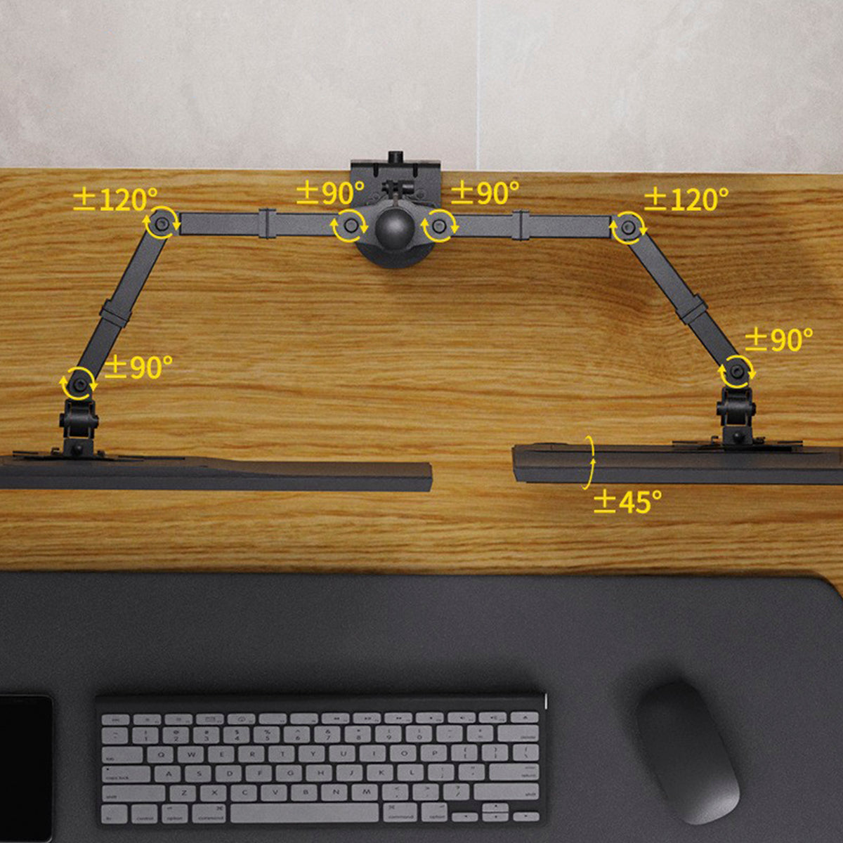 Double Dual Display Computer Monitor Arm Mount Desk Stand 17"-27" Screen LED LCD
