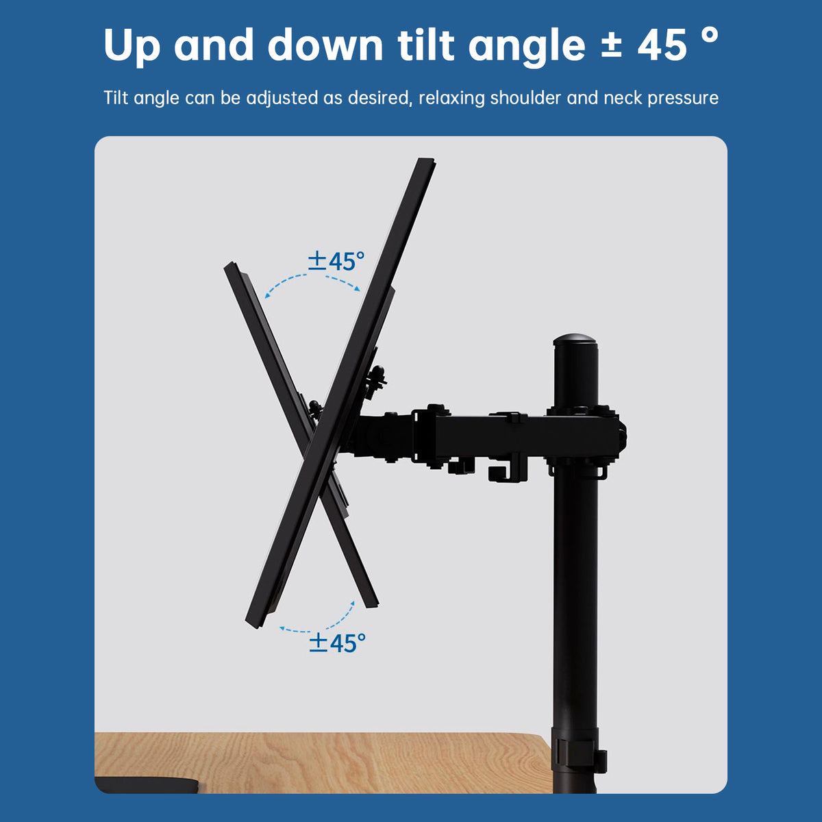 Double Dual Display Computer Monitor Arm Mount Desk Stand 17"-27" Screen LED LCD