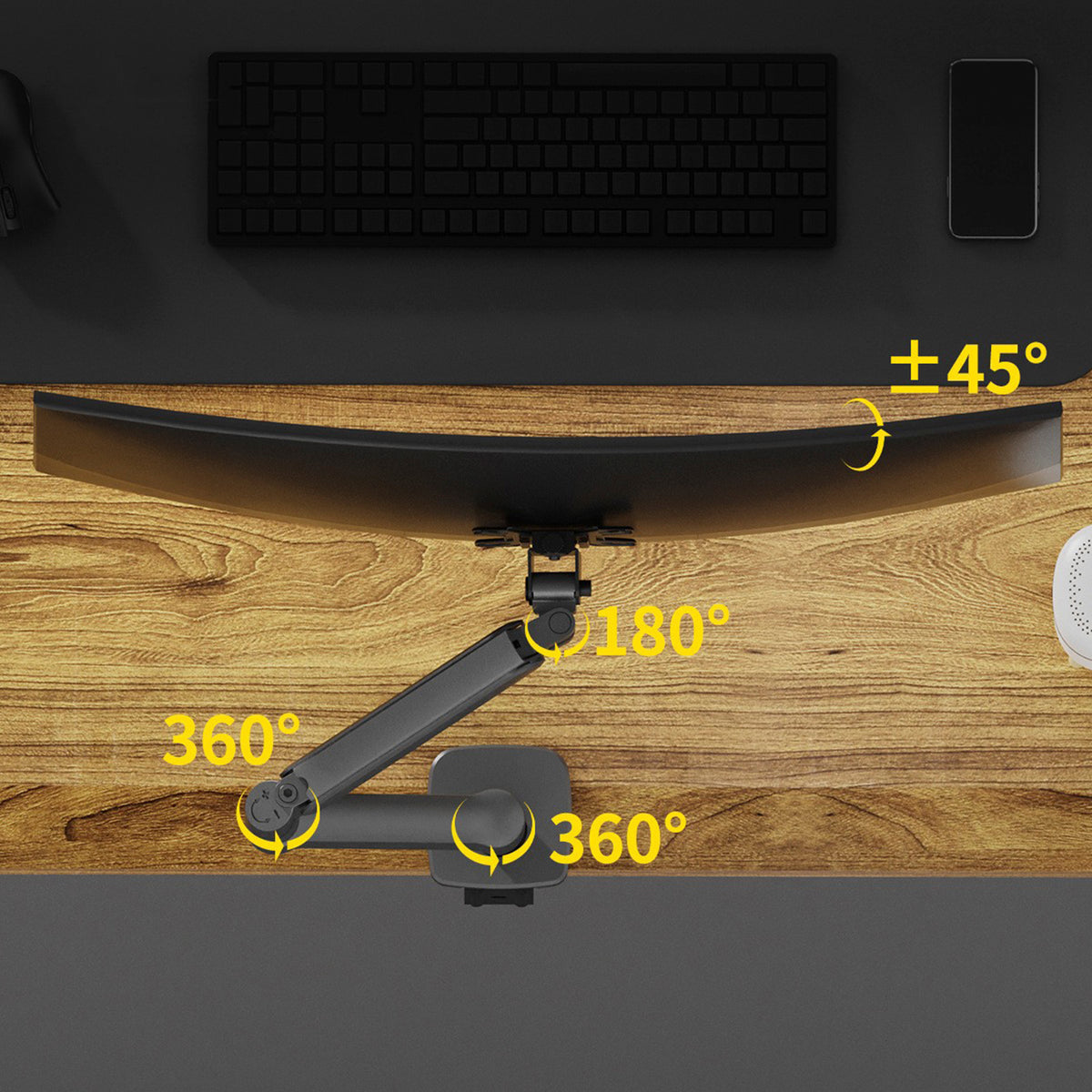 Single Monitor Desk Mount for 17"-32" Screens 2-9kg Load Computer Monitors Stand