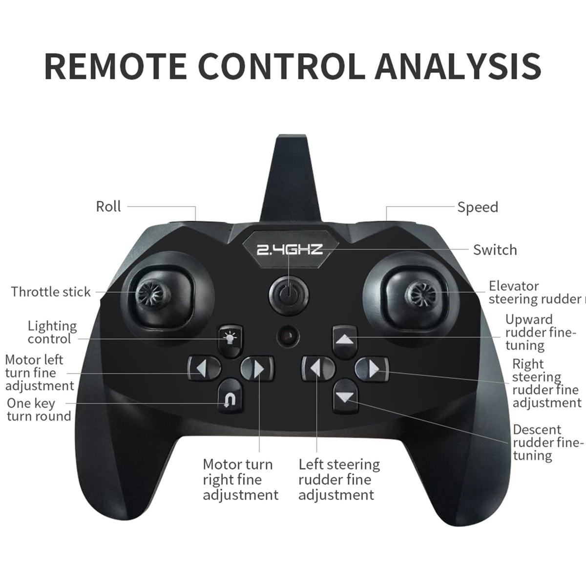 KF605 2.4GHz 4CH Remote Control Glider Airplane Toy Gift With 2 Batteries Black