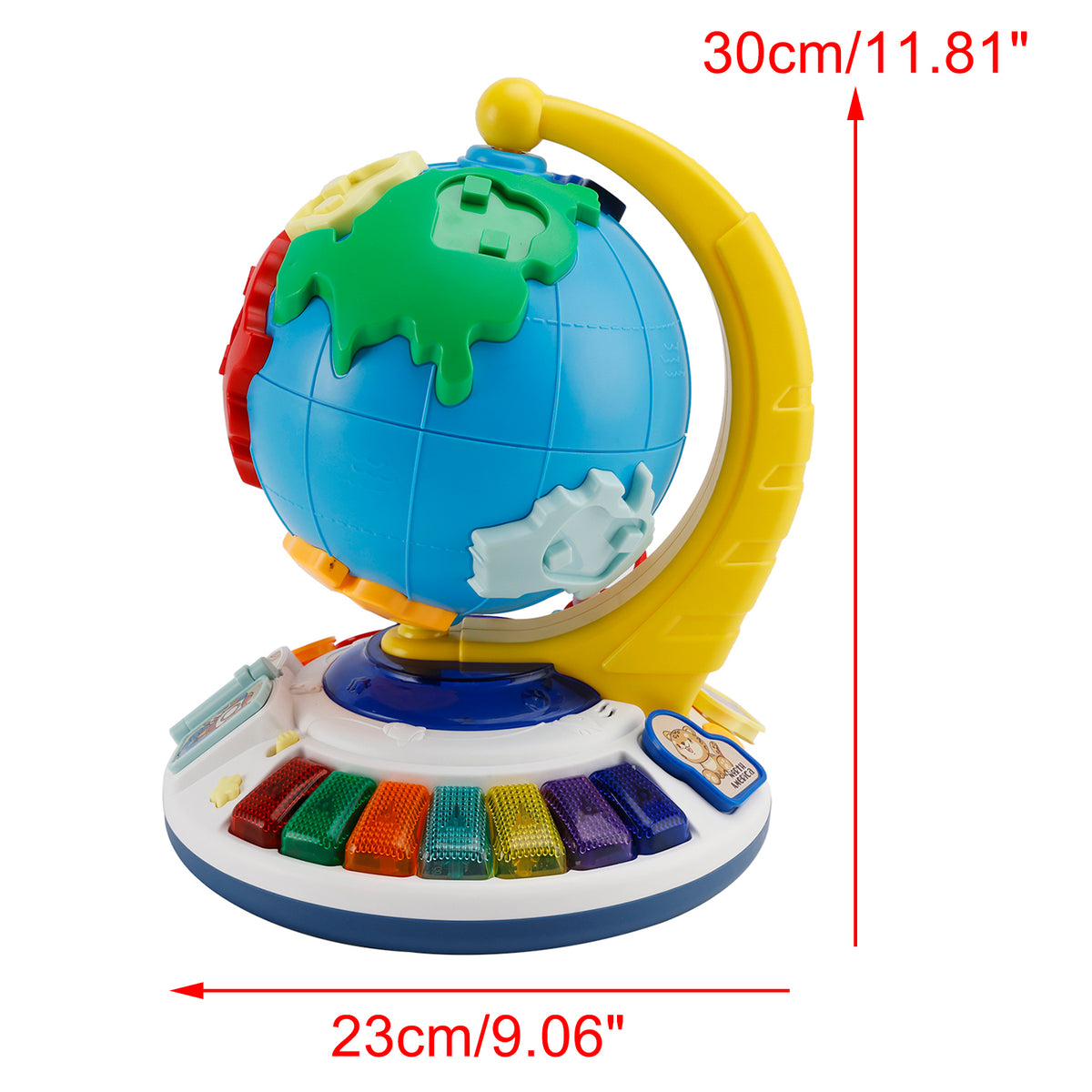 5In1 Interactive Light Up Globe With Sound,Puzzle,Bead Maze And World Map Toy