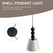 1-light 6.9" Natural Capiz Seashell Pendant Light