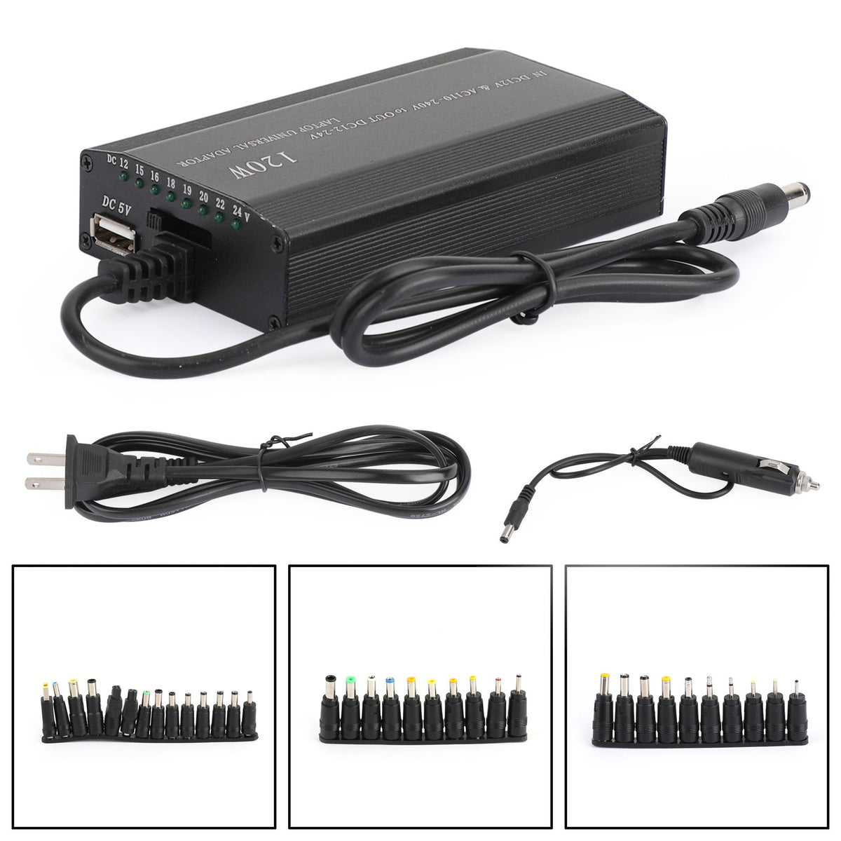 120W Car Home 34 Tips Power Supply Adapter Charger for Laptop Notebook US Plug