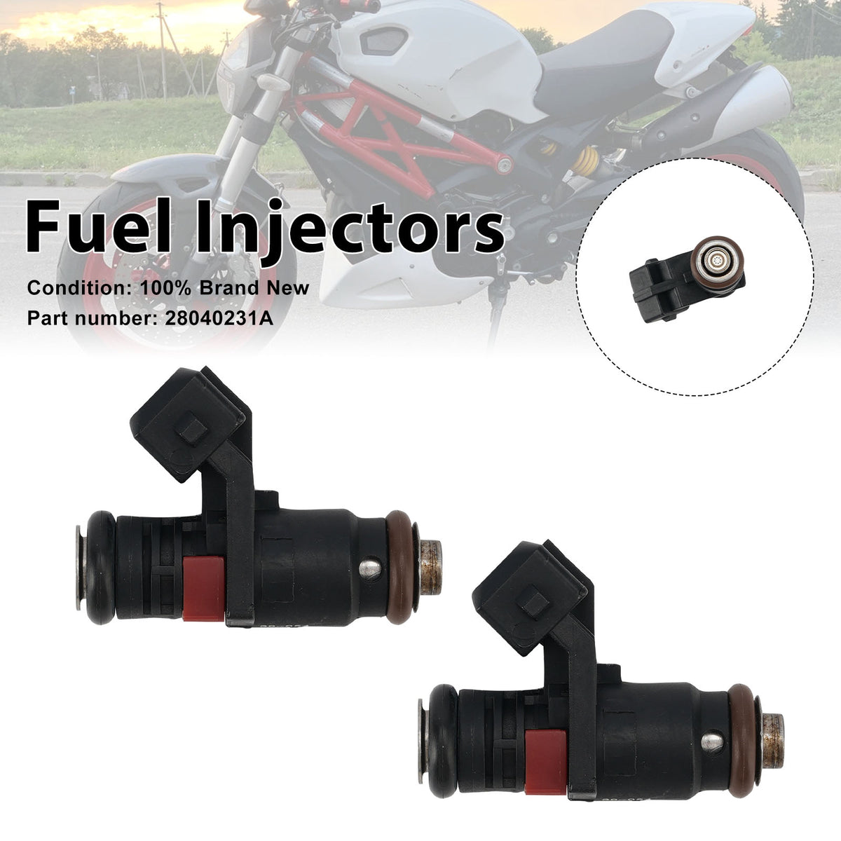 2017-2020 Ducati Monster 797 2PC Fuel Injectors 28040231A Generic