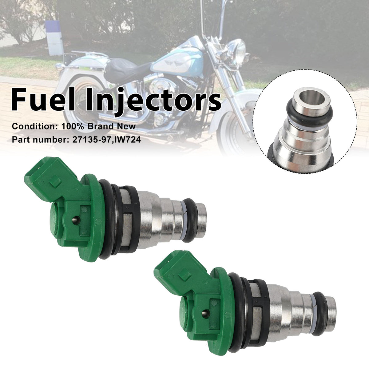 1999-2001 Harley-Davidson Dyna Bad Boy 2PC Fuel Injectors 27135-97 IW724 Generic