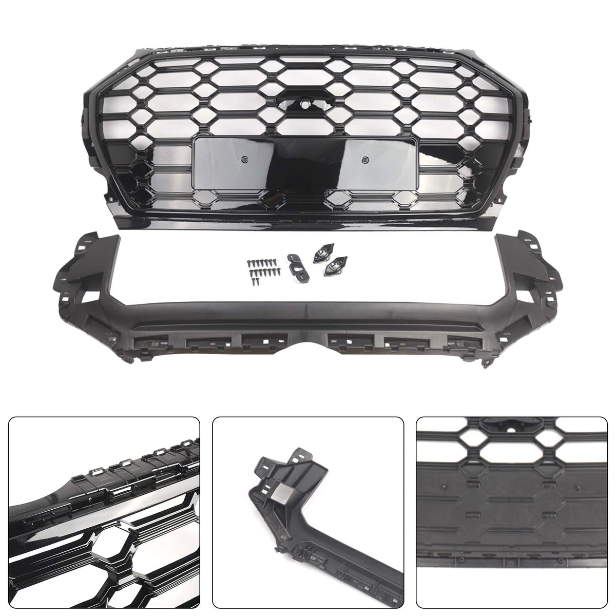 RSQ5 Style Front Honeycomb Mesh Grille Grill Fit Audi Q5 SQ5 2021-2025