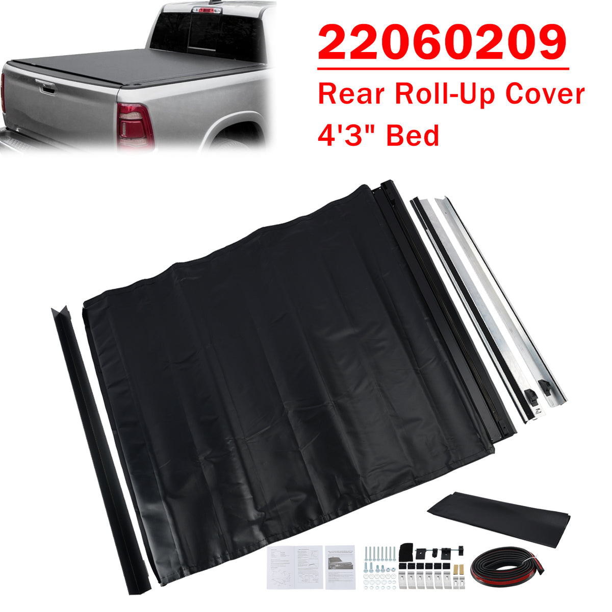 2022-2026 Hyundai Santa Cruz 4'3" Bed Rear Roll-Up Cover 22060209 Generic