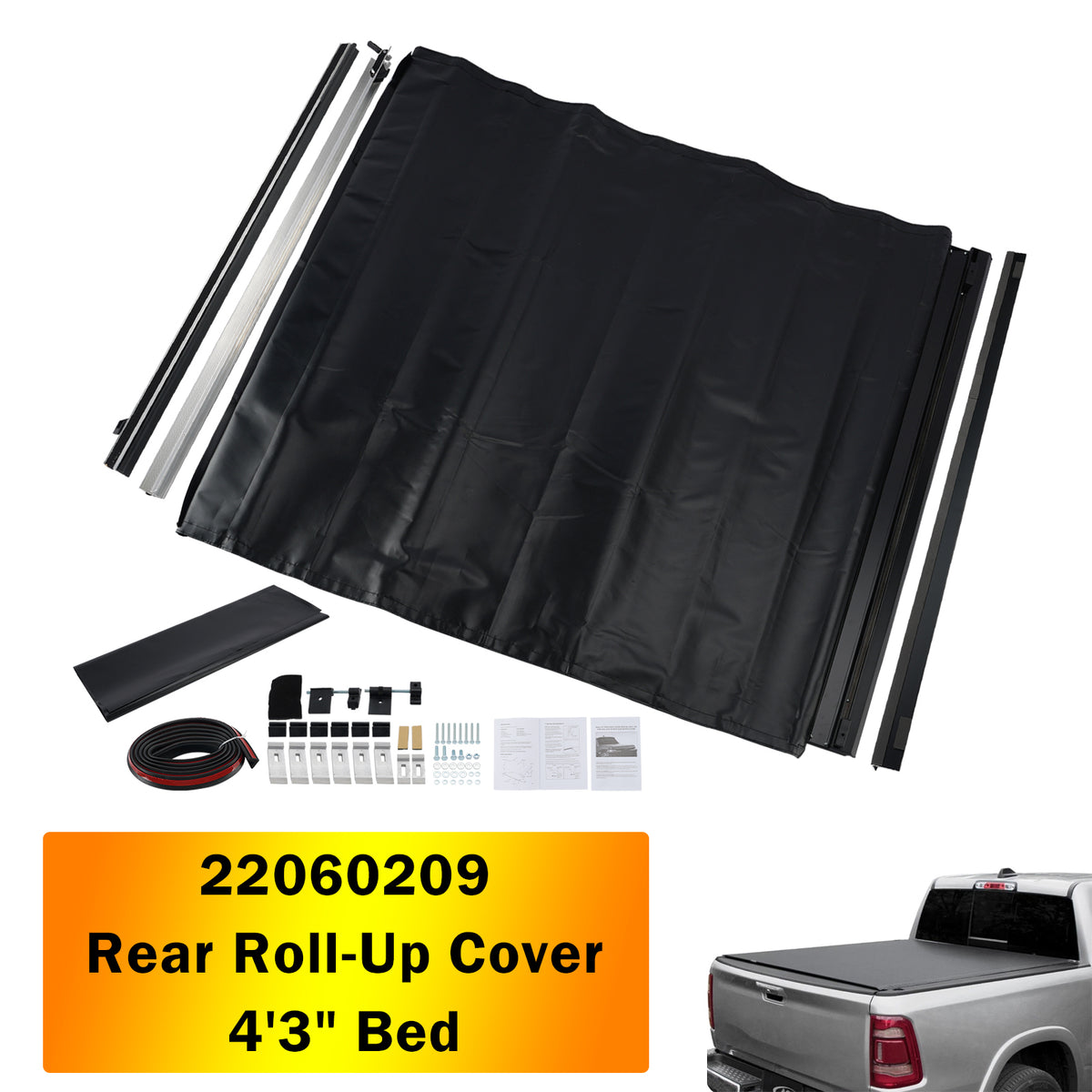 2022-2026 Hyundai Santa Cruz 4'3" Bed Rear Roll-Up Cover 22060209 Generic