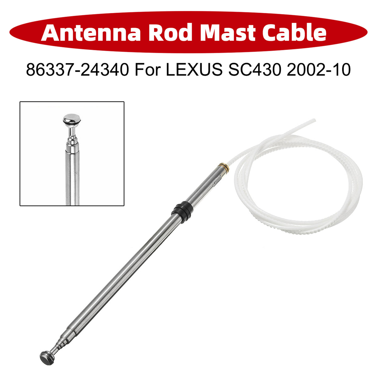 Lexus SC300 92-00 Antenna Rod Mast Cable 86337-24181 86337-24080 Generic
