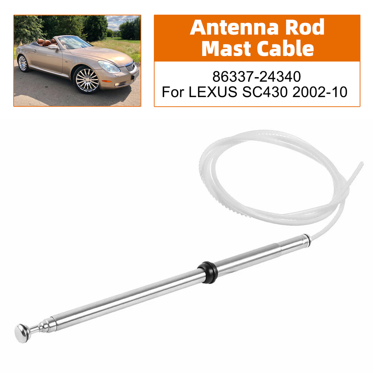 Lexus SC300 92-00 Antenna Rod Mast Cable 86337-24181 86337-24080 Generic