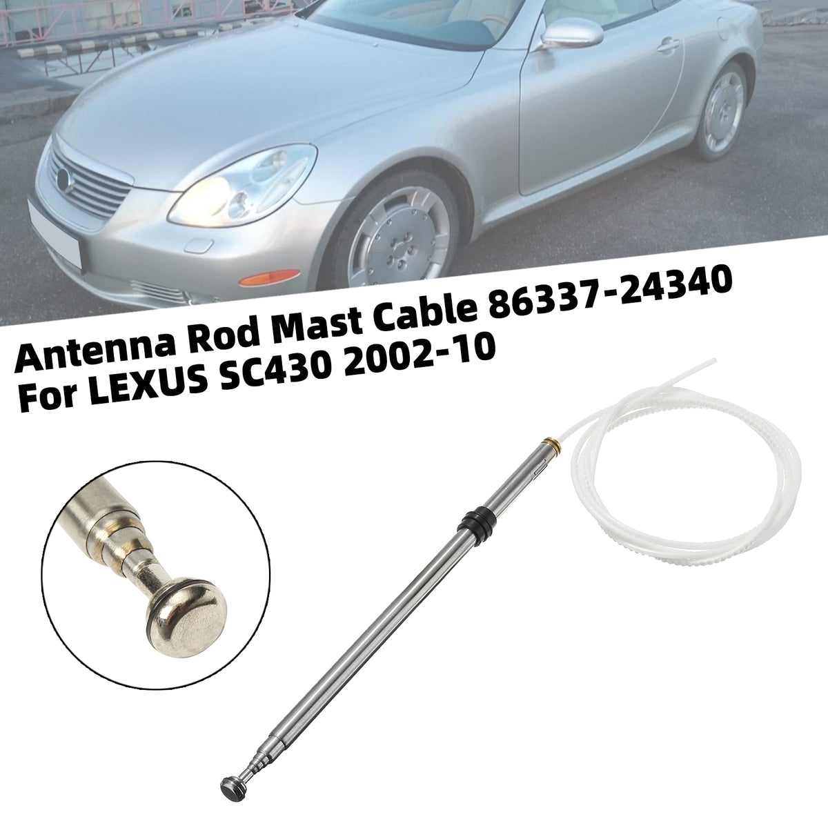 Lexus SC300 92-00 Antenna Rod Mast Cable 86337-24181 86337-24080 Generic